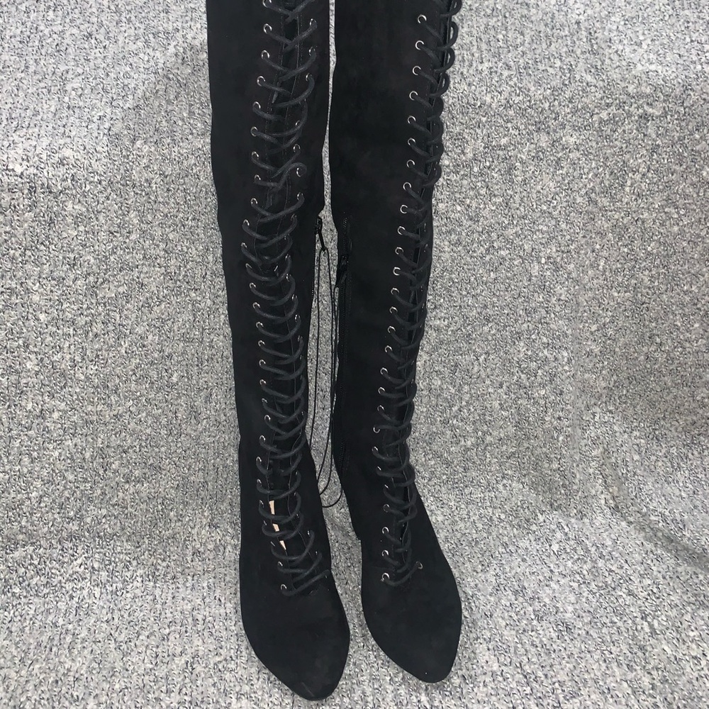 Forever 21 knee high lace up boots